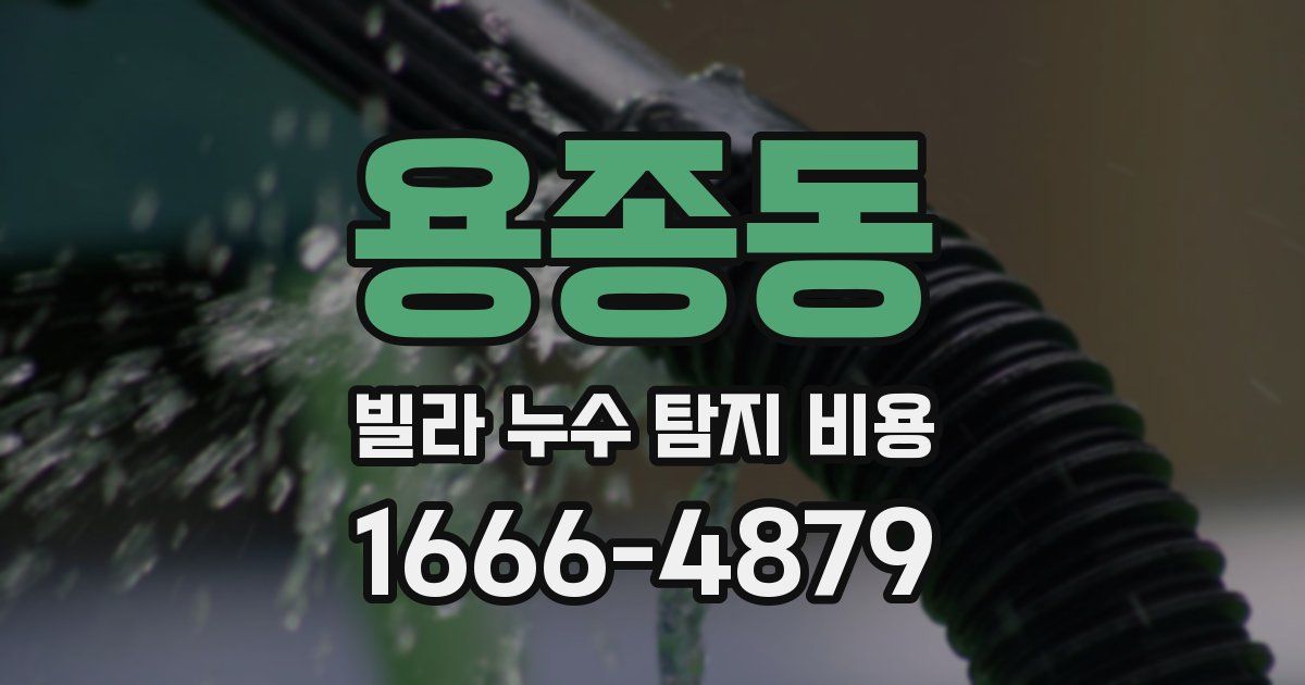 용종동 빌라 누수 탐지 비용