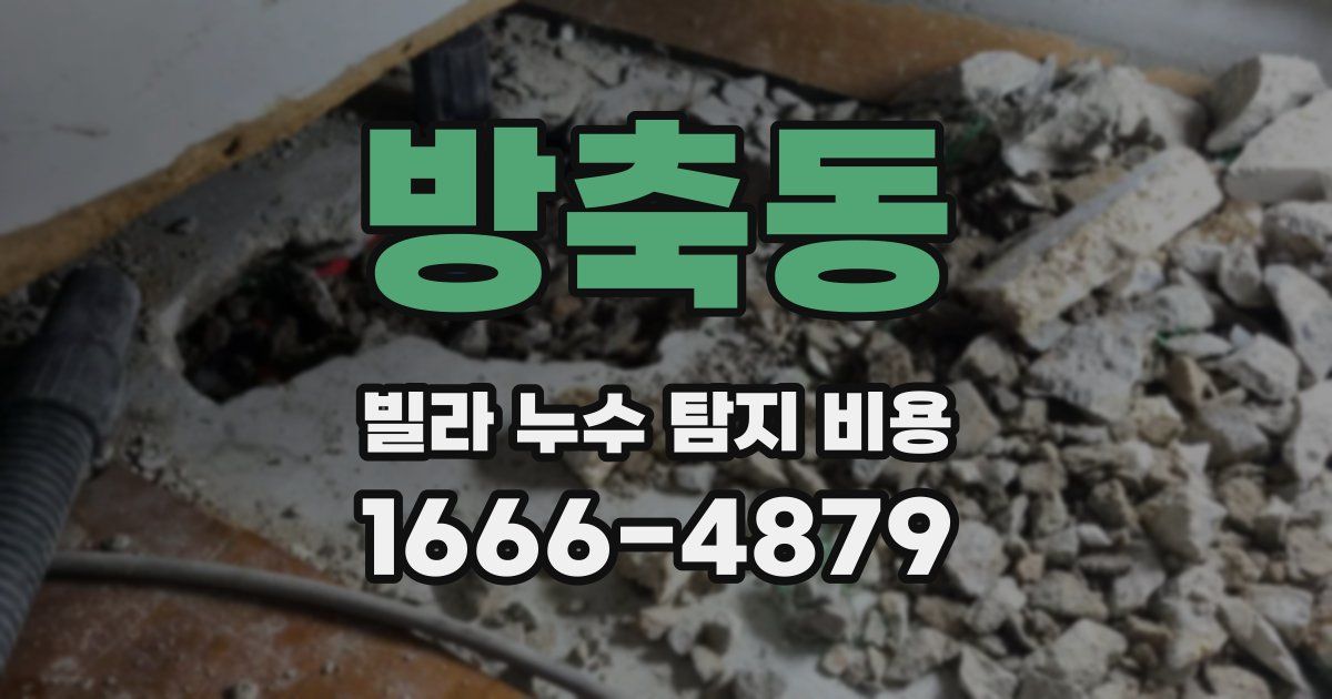 방축동 빌라 누수 탐지 비용