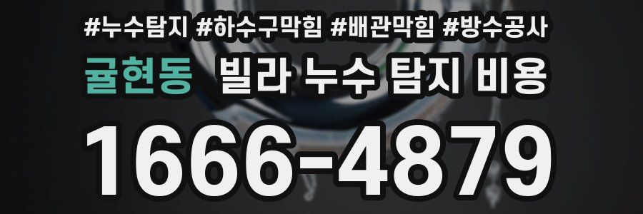 귤현동 빌라 누수 탐지 비용