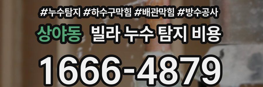 상야동 빌라 누수 탐지 비용