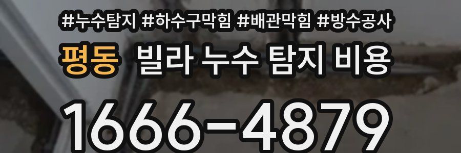 평동 빌라 누수 탐지 비용