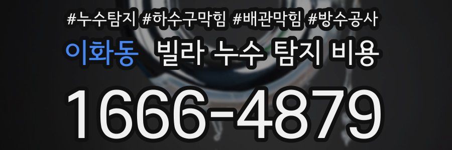 이화동 빌라 누수 탐지 비용