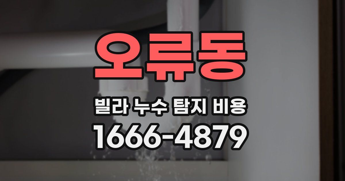 오류동 빌라 누수 탐지 비용