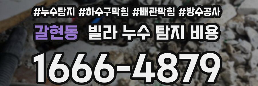 갈현동 빌라 누수 탐지 비용