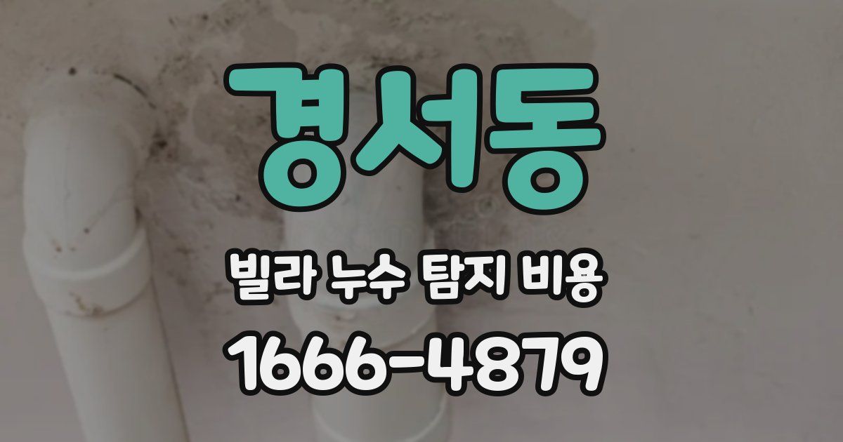 경서동 빌라 누수 탐지 비용