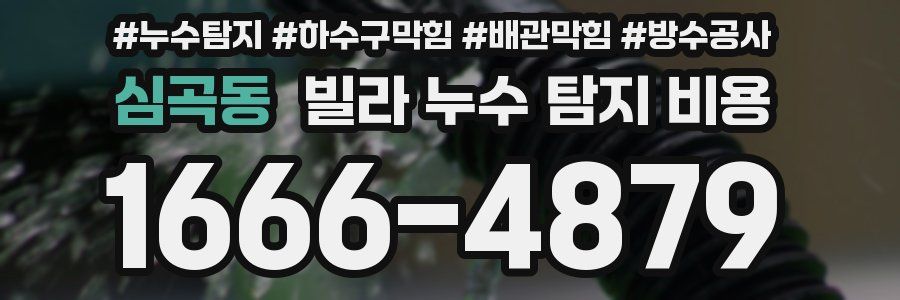 심곡동 빌라 누수 탐지 비용