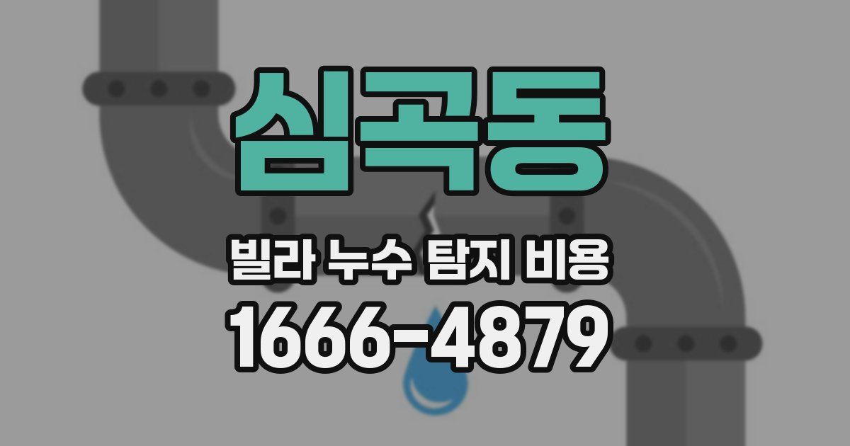 심곡동 빌라 누수 탐지 비용
