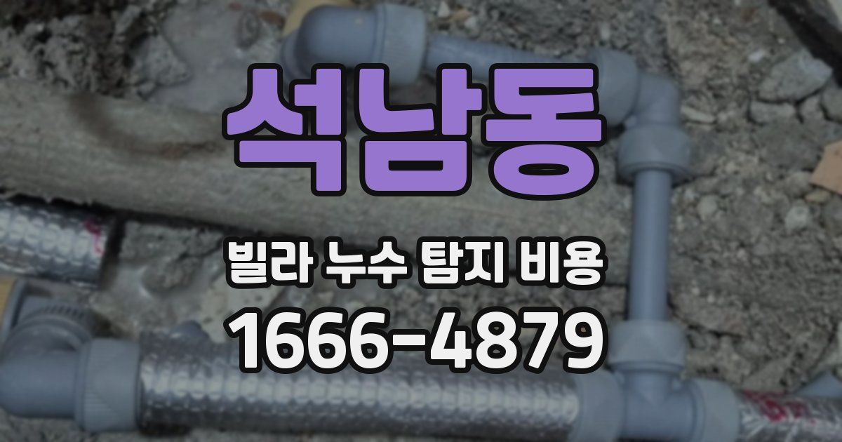 석남동 빌라 누수 탐지 비용