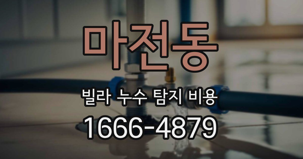 마전동 빌라 누수 탐지 비용