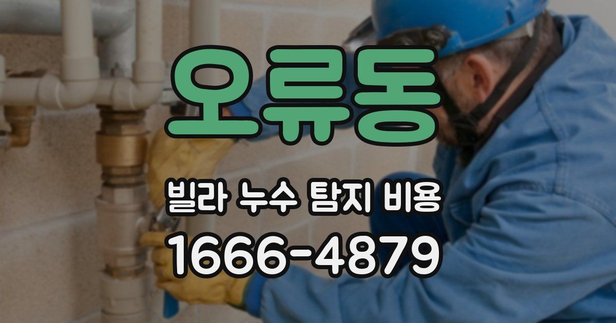 오류동 빌라 누수 탐지 비용