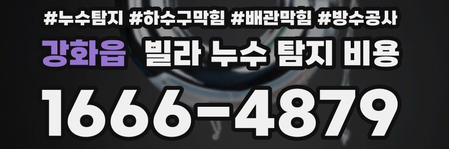 강화읍 빌라 누수 탐지 비용