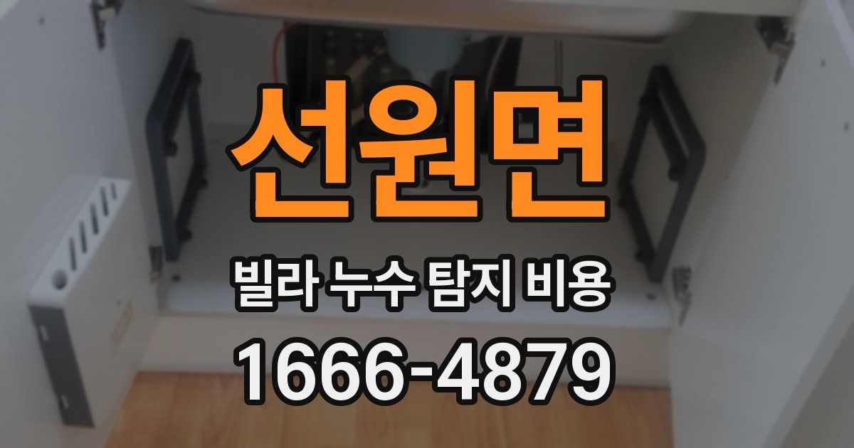 선원면 빌라 누수 탐지 비용
