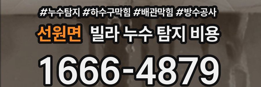 선원면 빌라 누수 탐지 비용