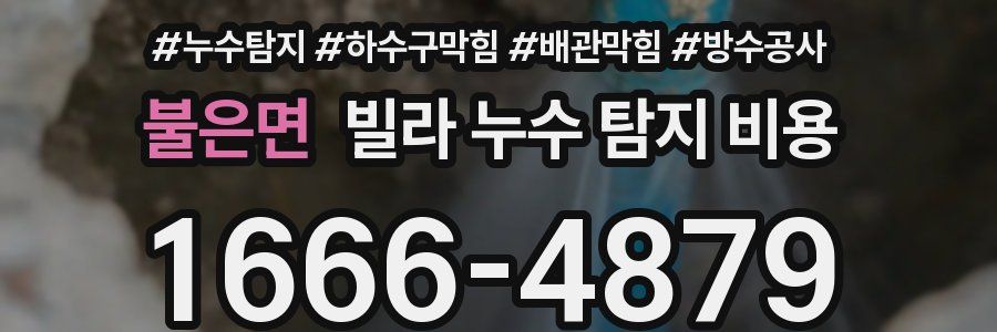 불은면 빌라 누수 탐지 비용