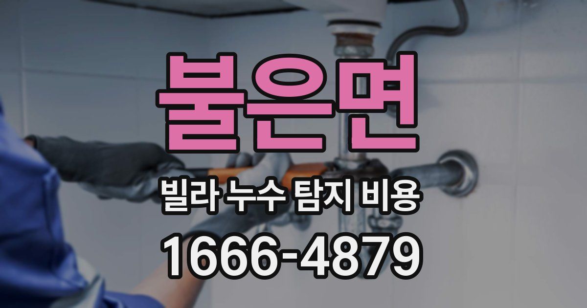 불은면 빌라 누수 탐지 비용