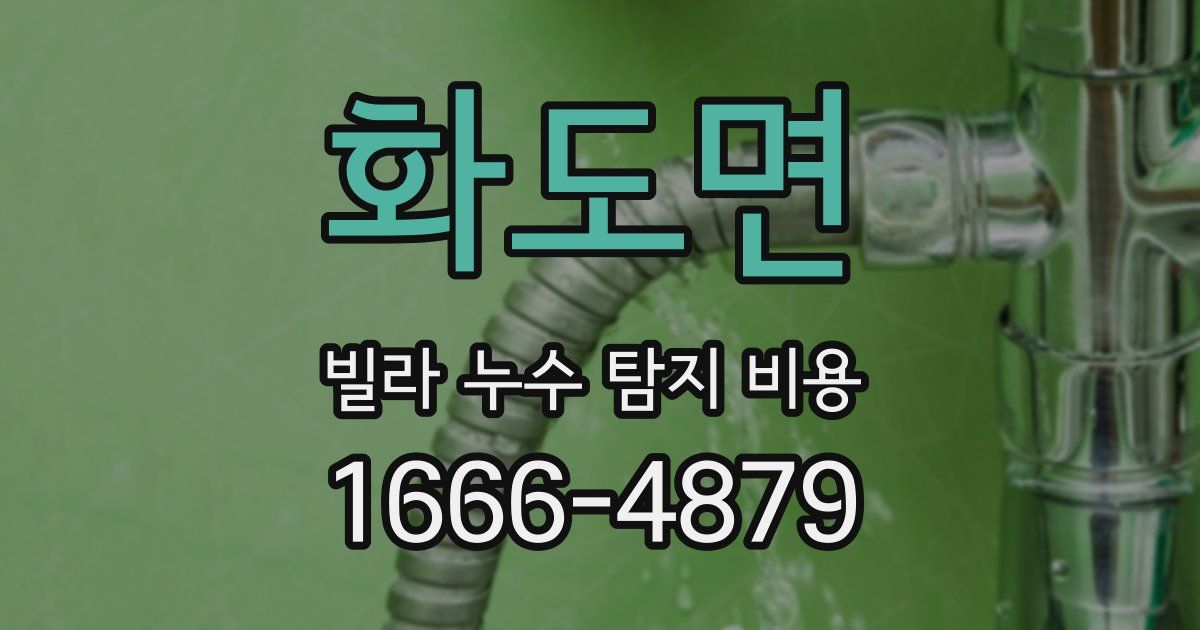 화도면 빌라 누수 탐지 비용