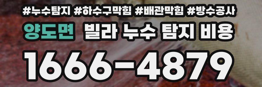 양도면 빌라 누수 탐지 비용