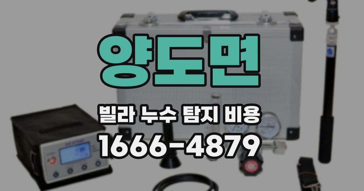 양도면 빌라 누수 탐지 비용
