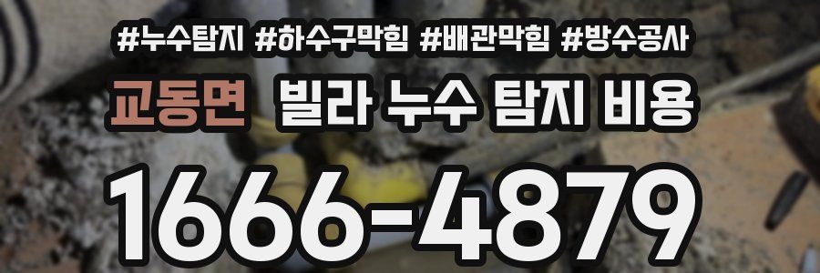 교동면 빌라 누수 탐지 비용