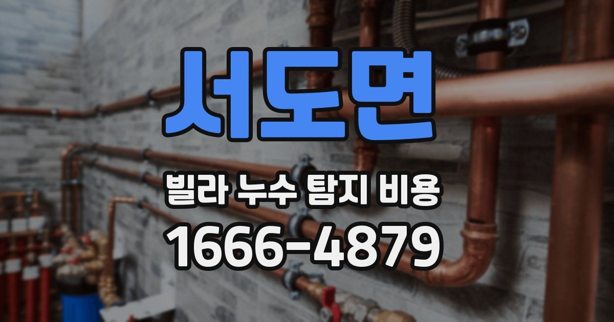 서도면 빌라 누수 탐지 비용