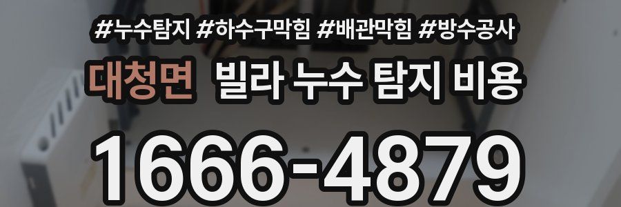 대청면 빌라 누수 탐지 비용