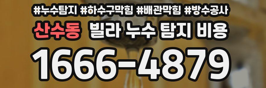 산수동 빌라 누수 탐지 비용