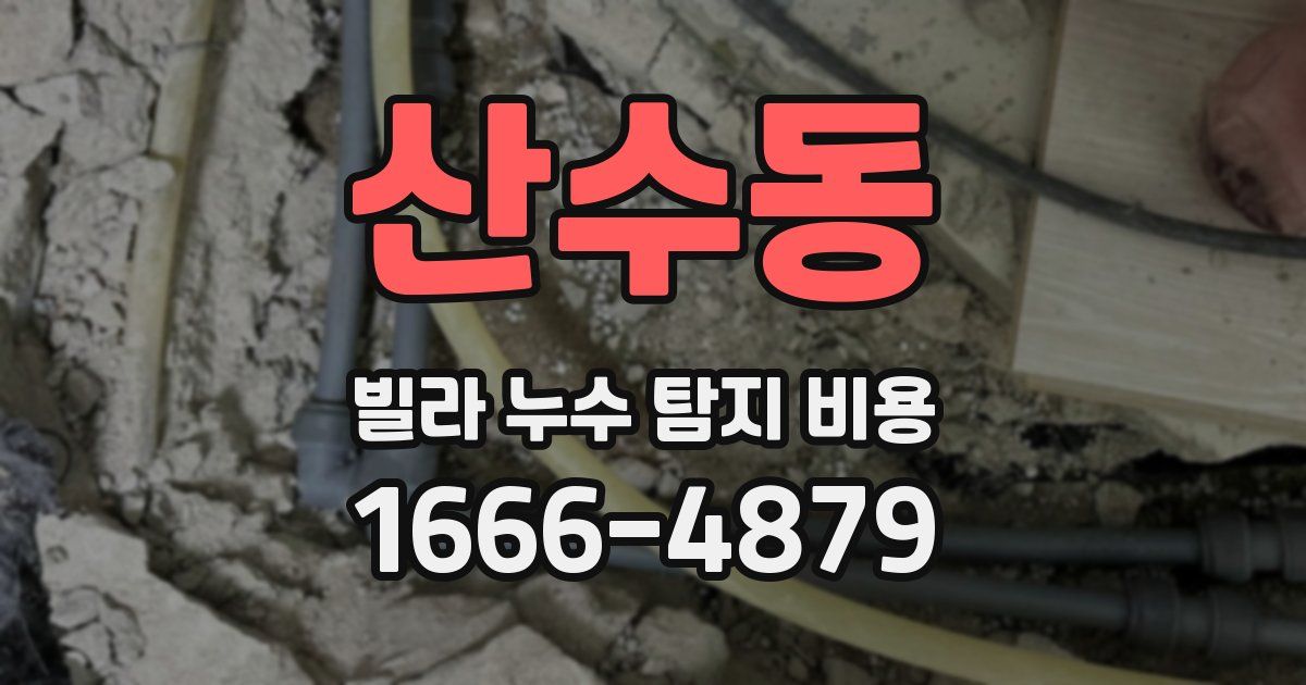 산수동 빌라 누수 탐지 비용