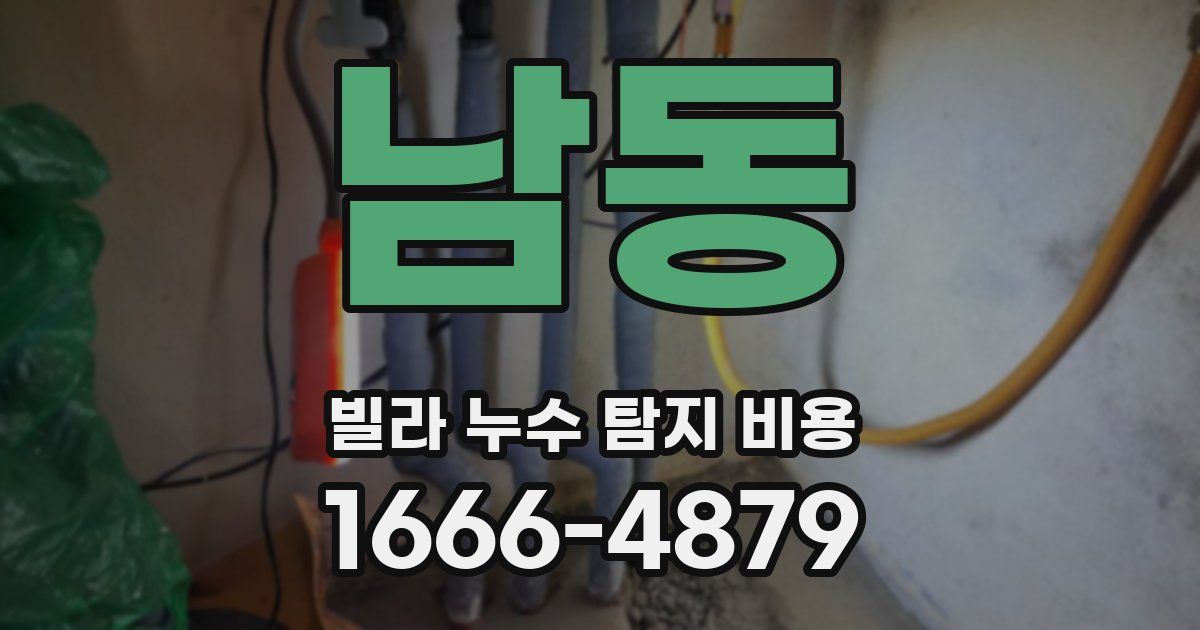 남동 빌라 누수 탐지 비용