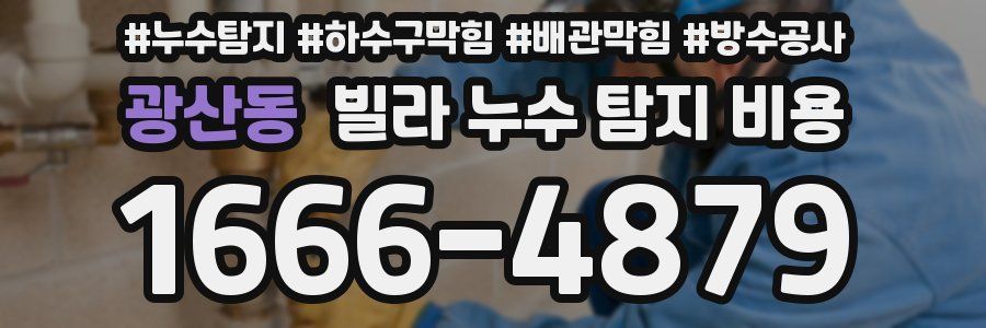 광산동 빌라 누수 탐지 비용