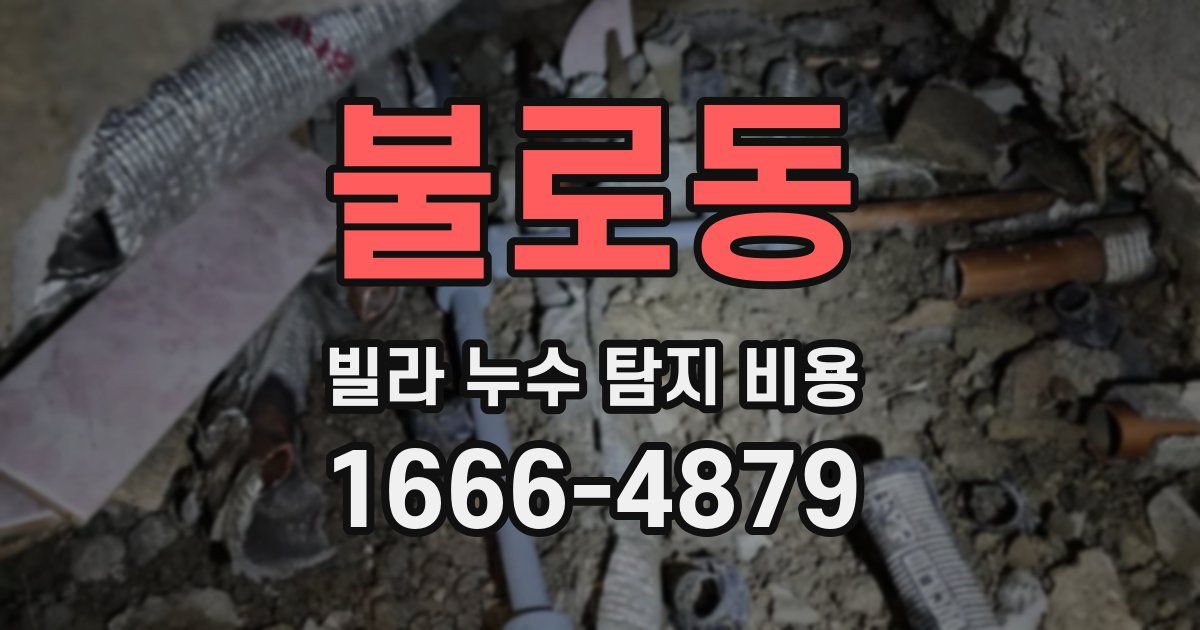 불로동 빌라 누수 탐지 비용