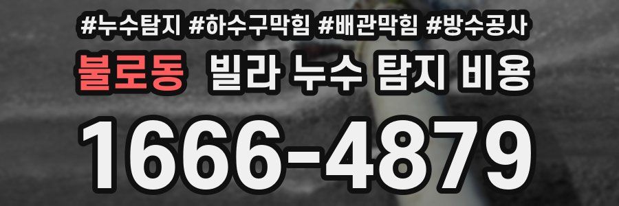 불로동 빌라 누수 탐지 비용