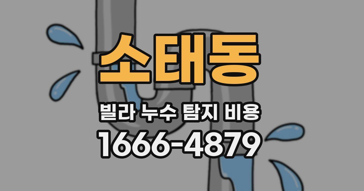 소태동 빌라 누수 탐지 비용
