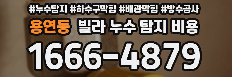 용연동 빌라 누수 탐지 비용