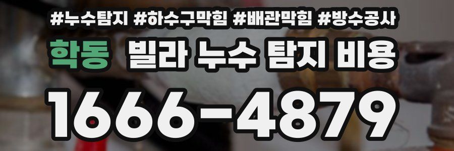 학동 빌라 누수 탐지 비용