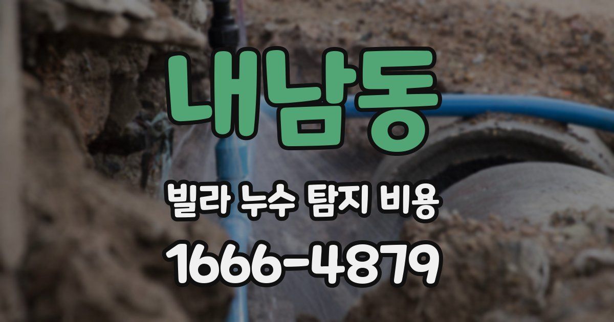 내남동 빌라 누수 탐지 비용