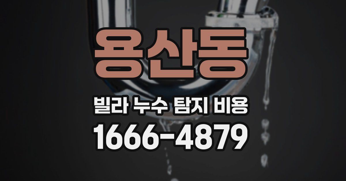 용산동 빌라 누수 탐지 비용