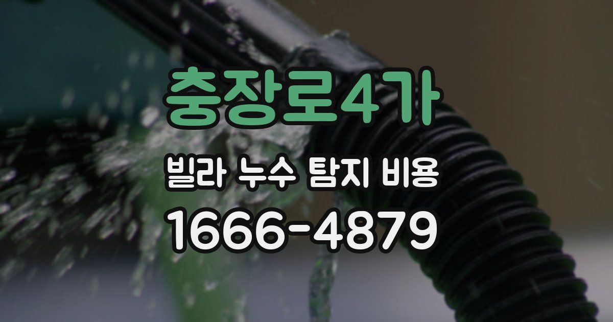 충장로4가 빌라 누수 탐지 비용