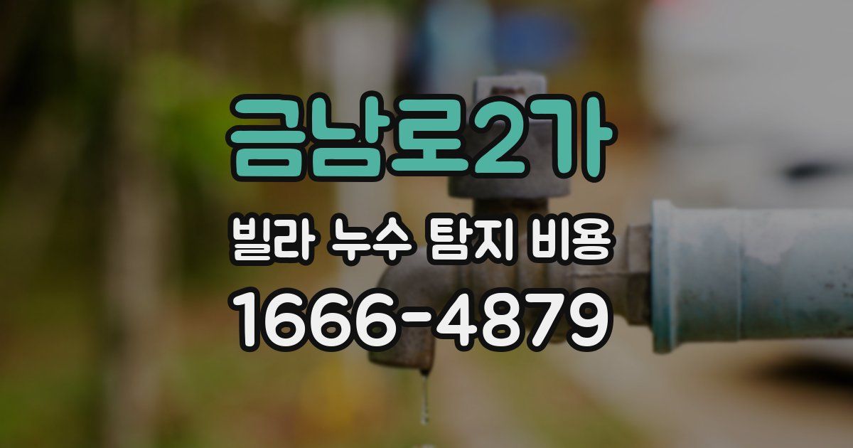 금남로2가 빌라 누수 탐지 비용