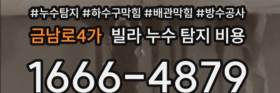 금남로4가 빌라 누수 탐지 비용