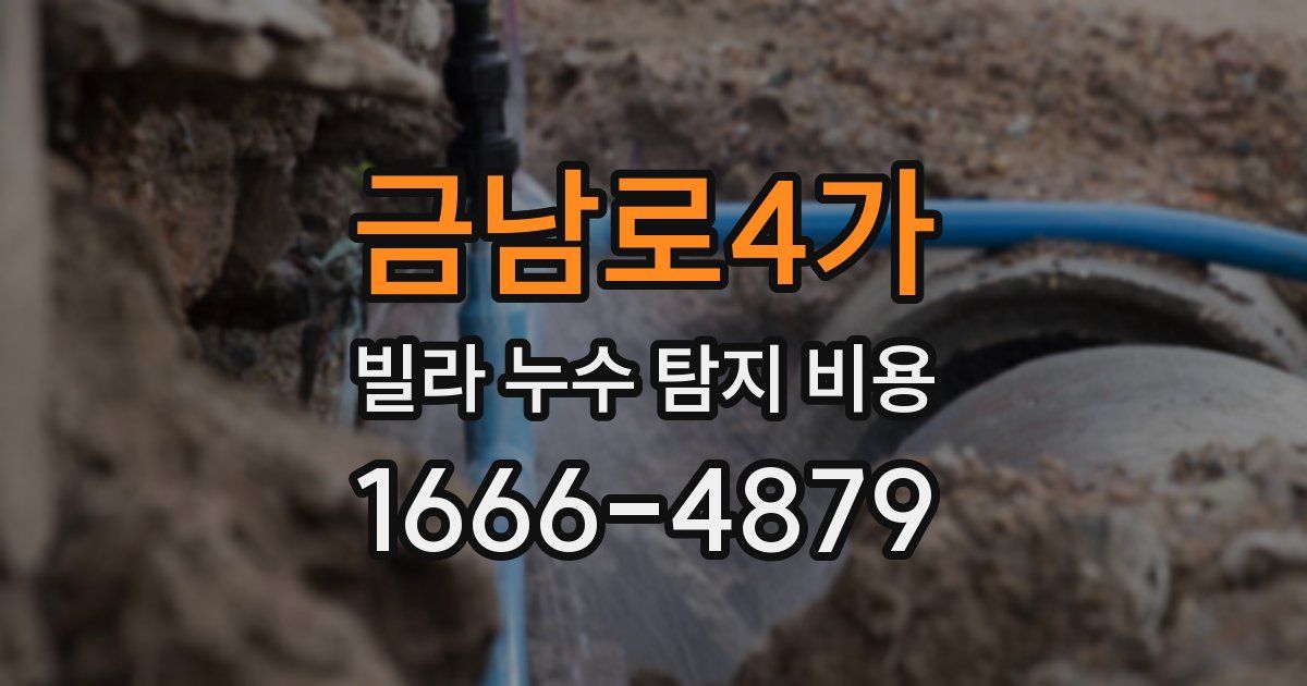 금남로4가 빌라 누수 탐지 비용