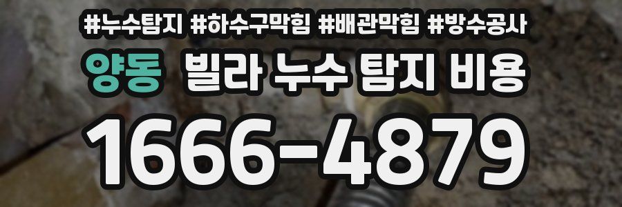 양동 빌라 누수 탐지 비용