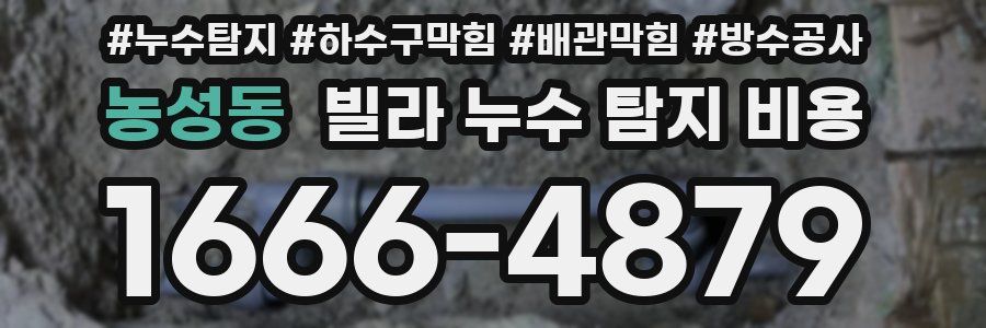 농성동 빌라 누수 탐지 비용