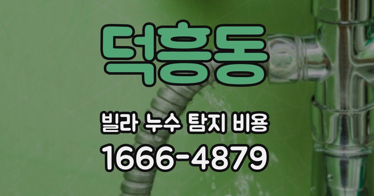 덕흥동 빌라 누수 탐지 비용