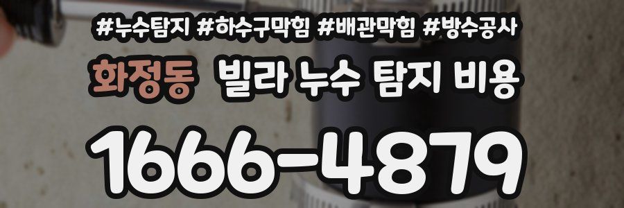 화정동 빌라 누수 탐지 비용