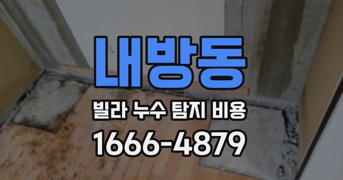 내방동 빌라 누수 탐지 비용