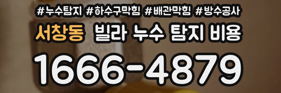 서창동 빌라 누수 탐지 비용