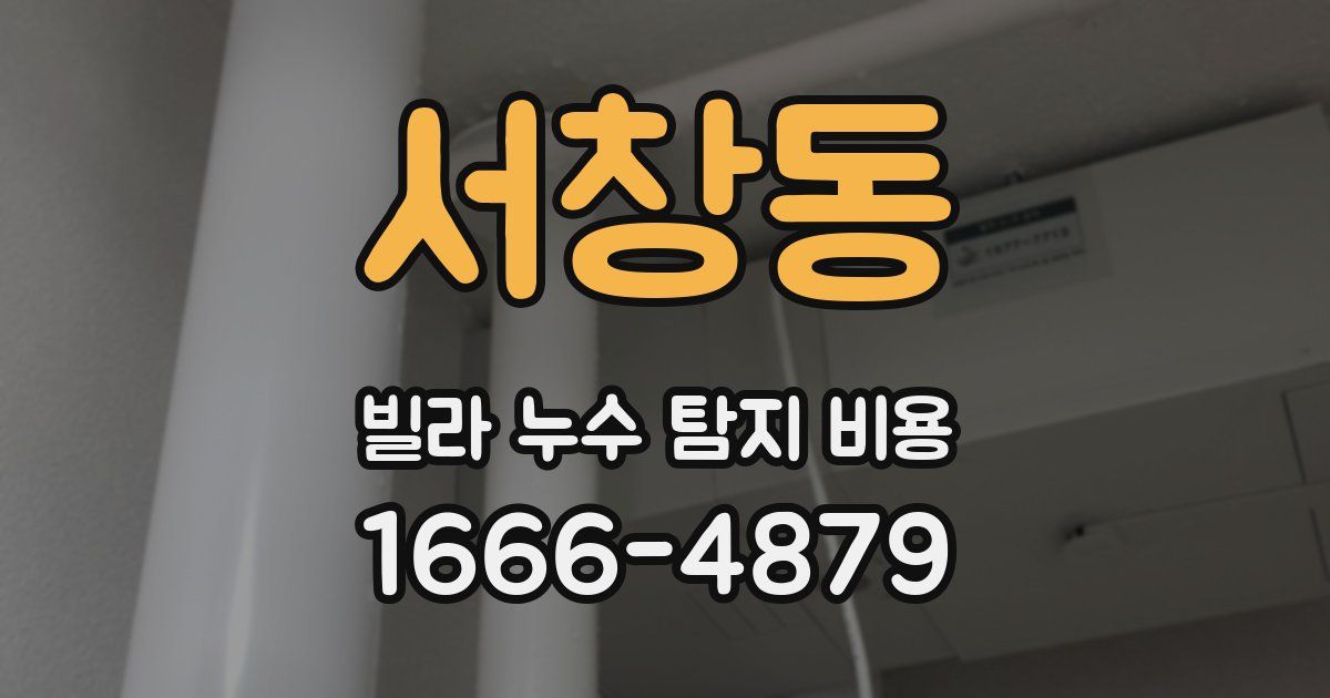 서창동 빌라 누수 탐지 비용