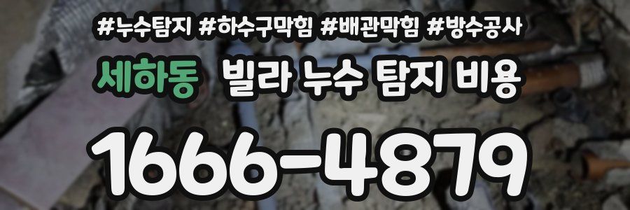 세하동 빌라 누수 탐지 비용