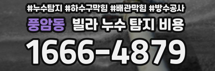 풍암동 빌라 누수 탐지 비용