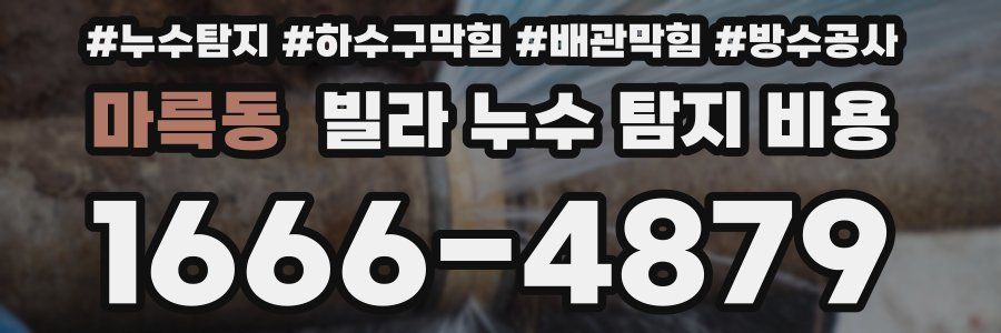 마륵동 빌라 누수 탐지 비용